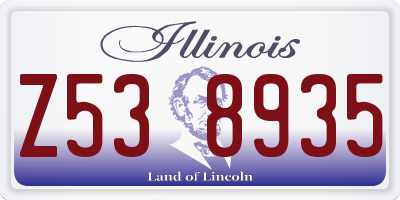 IL license plate Z538935