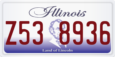 IL license plate Z538936