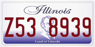IL license plate Z538939