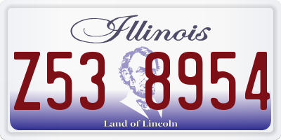 IL license plate Z538954