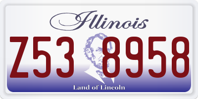 IL license plate Z538958