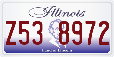 IL license plate Z538972