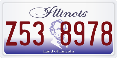 IL license plate Z538978