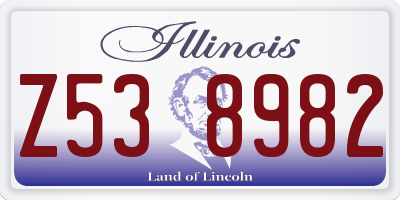IL license plate Z538982