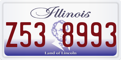IL license plate Z538993