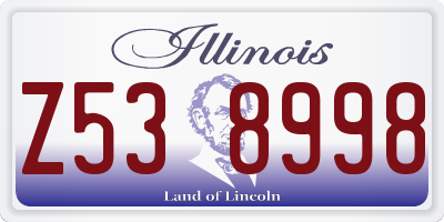 IL license plate Z538998