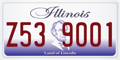 IL license plate Z539001