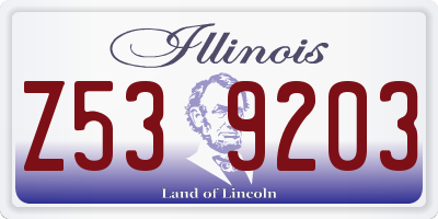 IL license plate Z539203