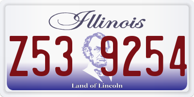 IL license plate Z539254