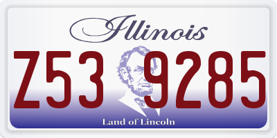 IL license plate Z539285