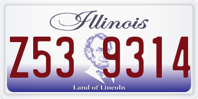 IL license plate Z539314