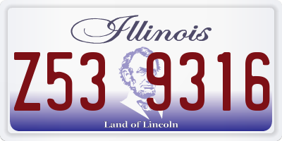 IL license plate Z539316