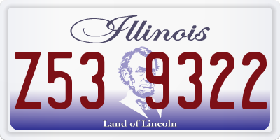 IL license plate Z539322