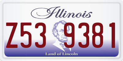 IL license plate Z539381