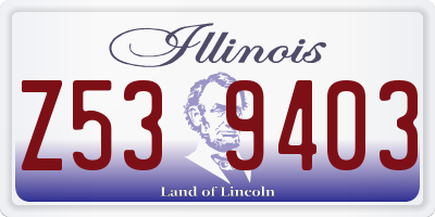 IL license plate Z539403