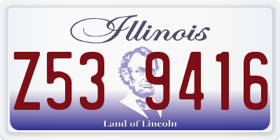 IL license plate Z539416