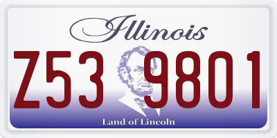 IL license plate Z539801