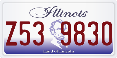 IL license plate Z539830