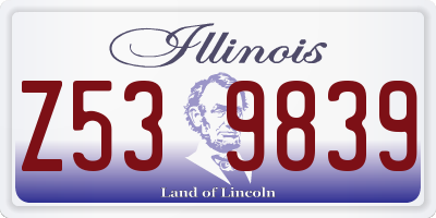 IL license plate Z539839