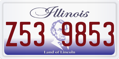 IL license plate Z539853