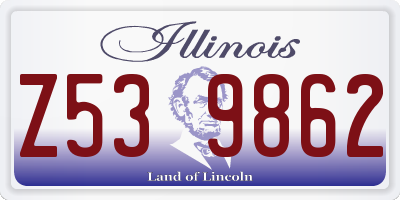 IL license plate Z539862