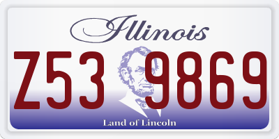 IL license plate Z539869