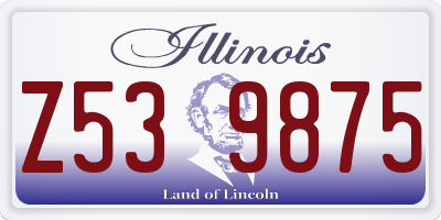IL license plate Z539875
