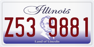 IL license plate Z539881