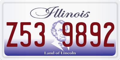 IL license plate Z539892