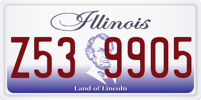 IL license plate Z539905