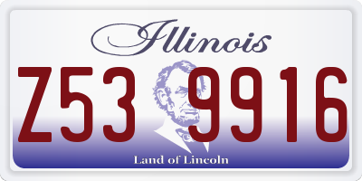 IL license plate Z539916