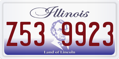 IL license plate Z539923