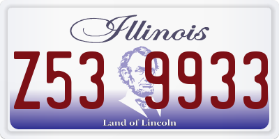 IL license plate Z539933