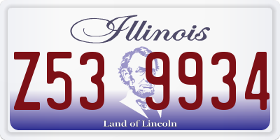 IL license plate Z539934