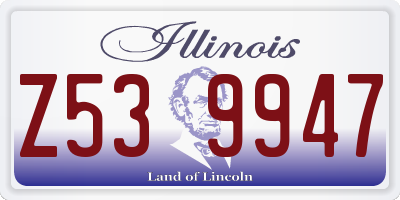 IL license plate Z539947