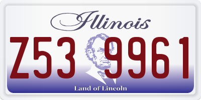 IL license plate Z539961