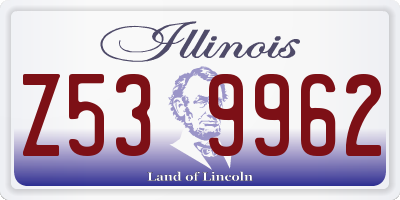 IL license plate Z539962