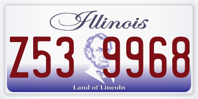 IL license plate Z539968