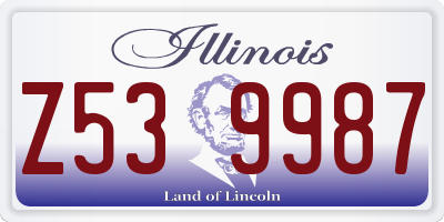 IL license plate Z539987