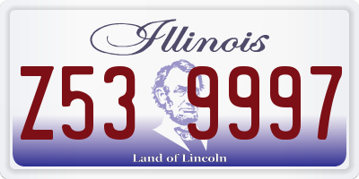 IL license plate Z539997