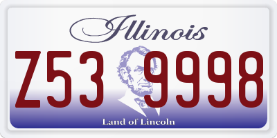 IL license plate Z539998