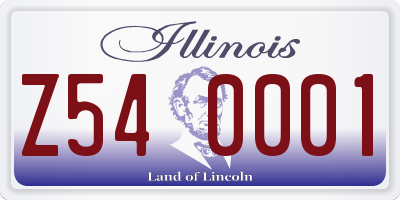 IL license plate Z540001