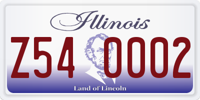 IL license plate Z540002