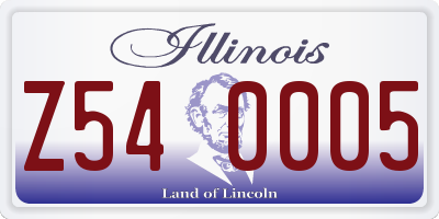 IL license plate Z540005