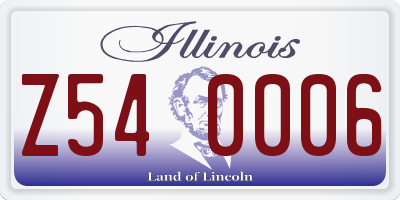 IL license plate Z540006