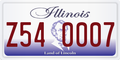 IL license plate Z540007