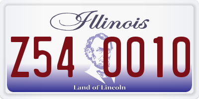 IL license plate Z540010