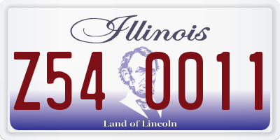 IL license plate Z540011