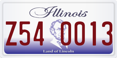 IL license plate Z540013