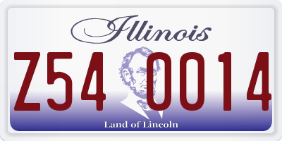 IL license plate Z540014